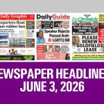 Newspaper Headlines, June 3, 2026
