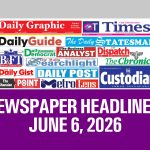 Newspaper Headlines, June 6, 2026