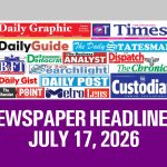 Newspaper Headlines, July 17, 2026