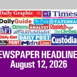 Newspaper Headlines, August 12, 2026