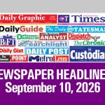 Newspaper Headlines, September 10, 2026