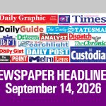 Newspaper Headlines, September 14, 2026