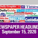 Newspaper Headlines, September 15, 2026