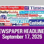 Newspaper Headlines, September 17, 2026