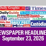 Newspaper Headlines, September 23, 2026