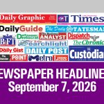 Newspaper Headlines, September 7, 2026