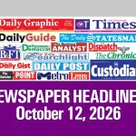 Newspaper Headlines, October 12, 2026