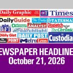 Newspaper Headlines, October 21, 2026