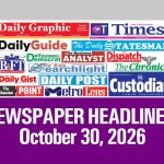 Newspaper Headlines, October 30, 26