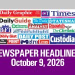 Newspaper Headlines, October 9, 2026